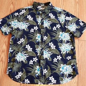 Denim and Flower Short Sleeve button up shirt